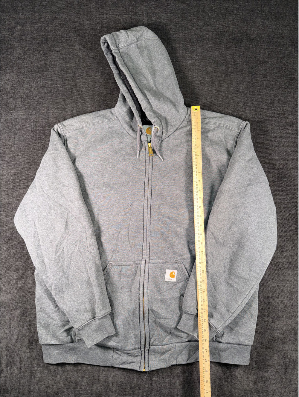 Carhartt Men's Gray Full Zip Hoodie Sweatshirt Size L - Picture 2 of 8